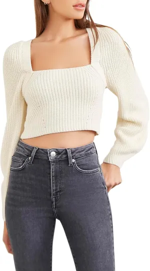 Forever 21 Women's Rib-Knit Cropped Sweater
