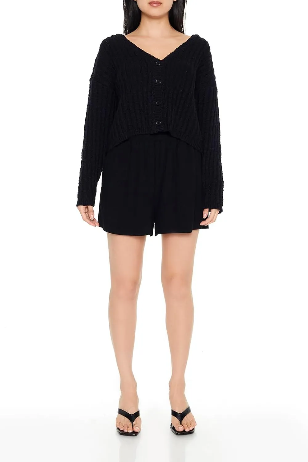 Forever 21 Women's Ribbed Knit Cardigan Sweater
