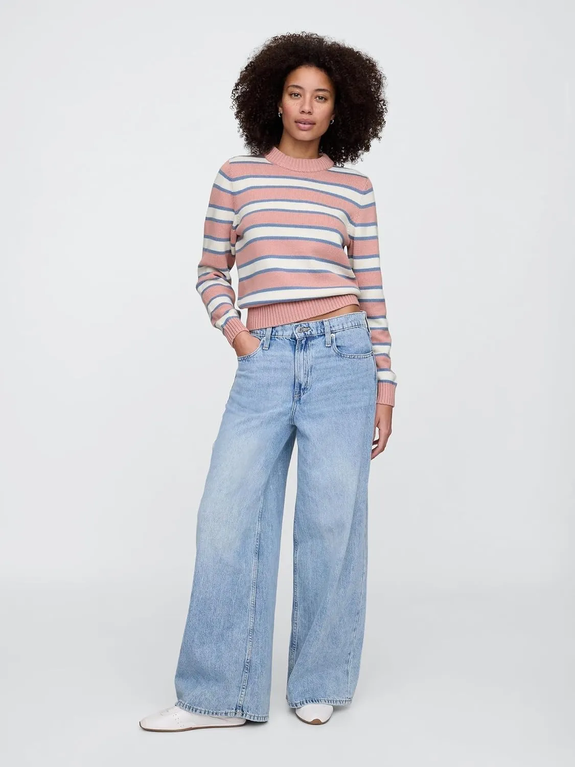 GAP Women's High Neck Cotton Crew Sweater