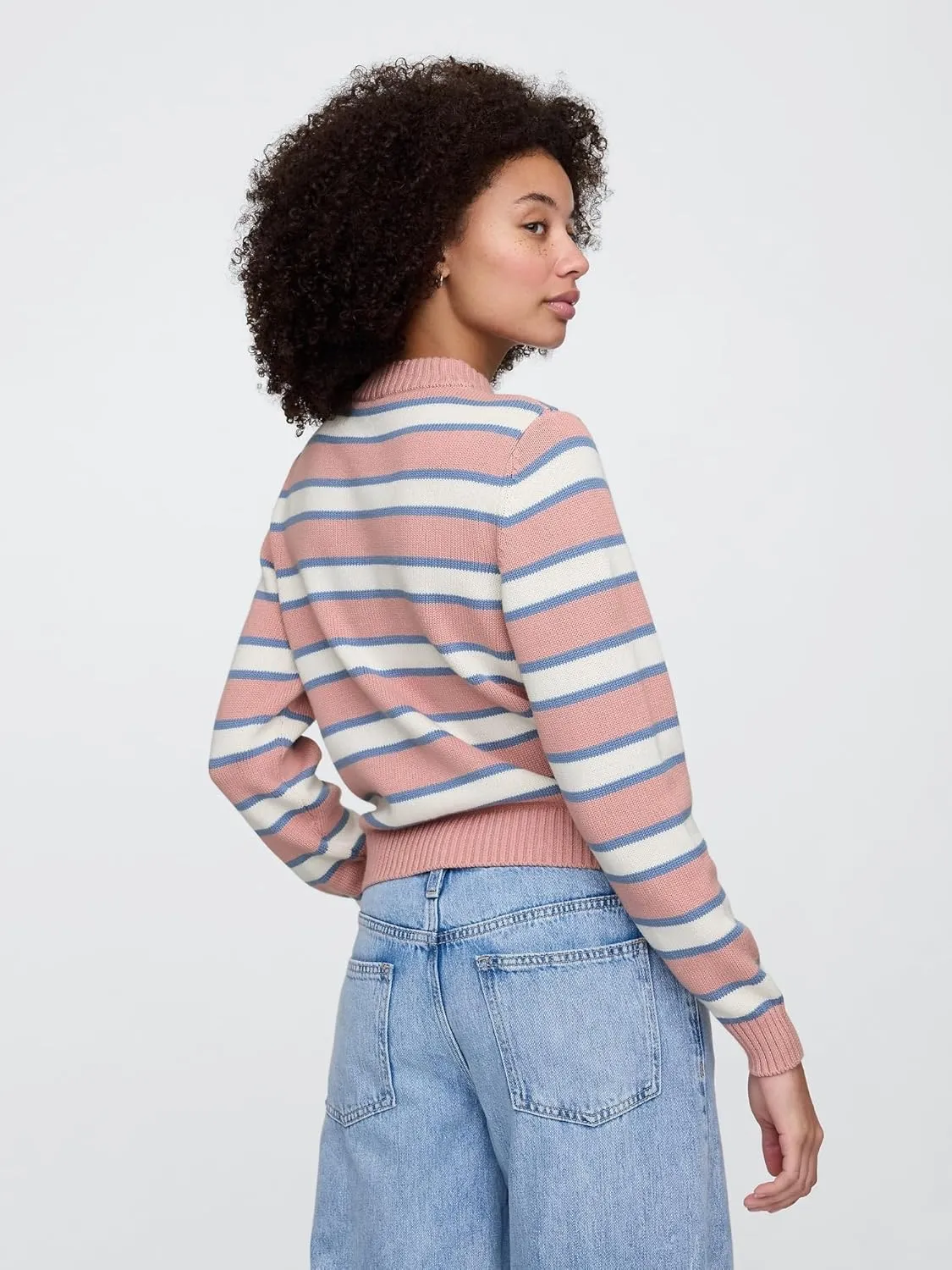 GAP Women's High Neck Cotton Crew Sweater