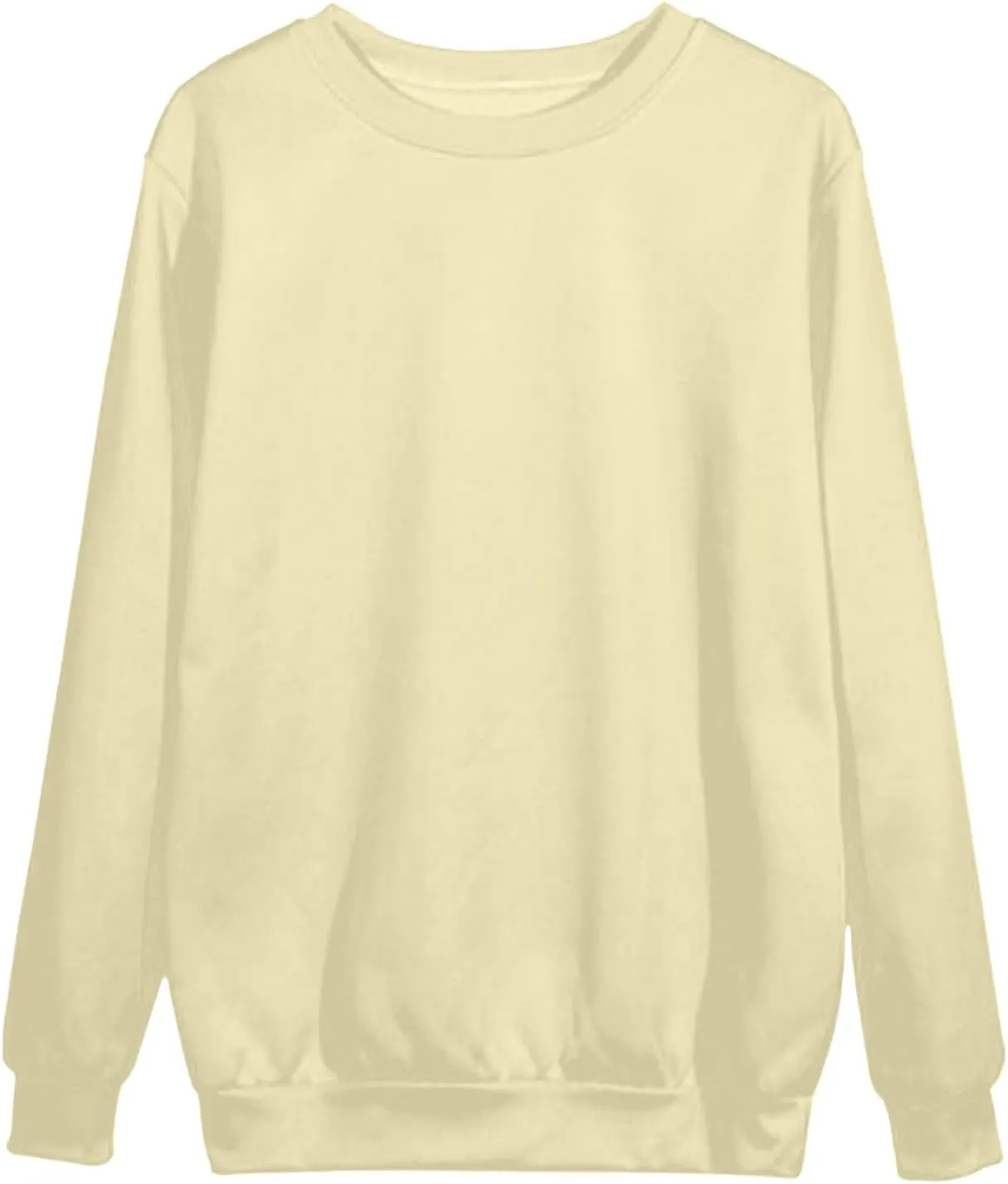 GIERIDUC Oversized Sweatshirt for Women 2024 Fashion Solid Color Long Sleeve Tops Crew Neck Pullover Blouse Fall Outfits