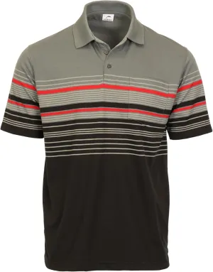 Gioberti Mens Striped Polo Shirt with Pocket - Yarn Dye