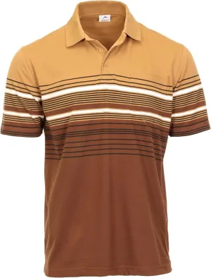 Gioberti Mens Striped Polo Shirt with Pocket - Yarn Dye