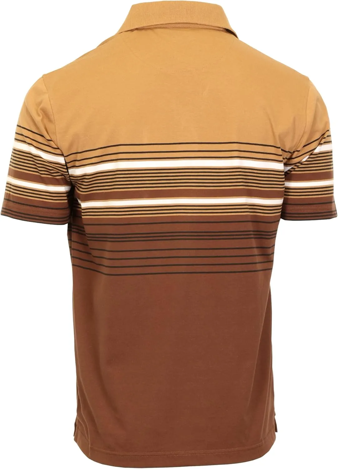 Gioberti Mens Striped Polo Shirt with Pocket - Yarn Dye