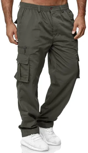 GOFULY Mens Khaki Pants Casual with Pockets Fashion Hiking Pants Stretch Sweatpants Travel Baggy Pants Straight Fit