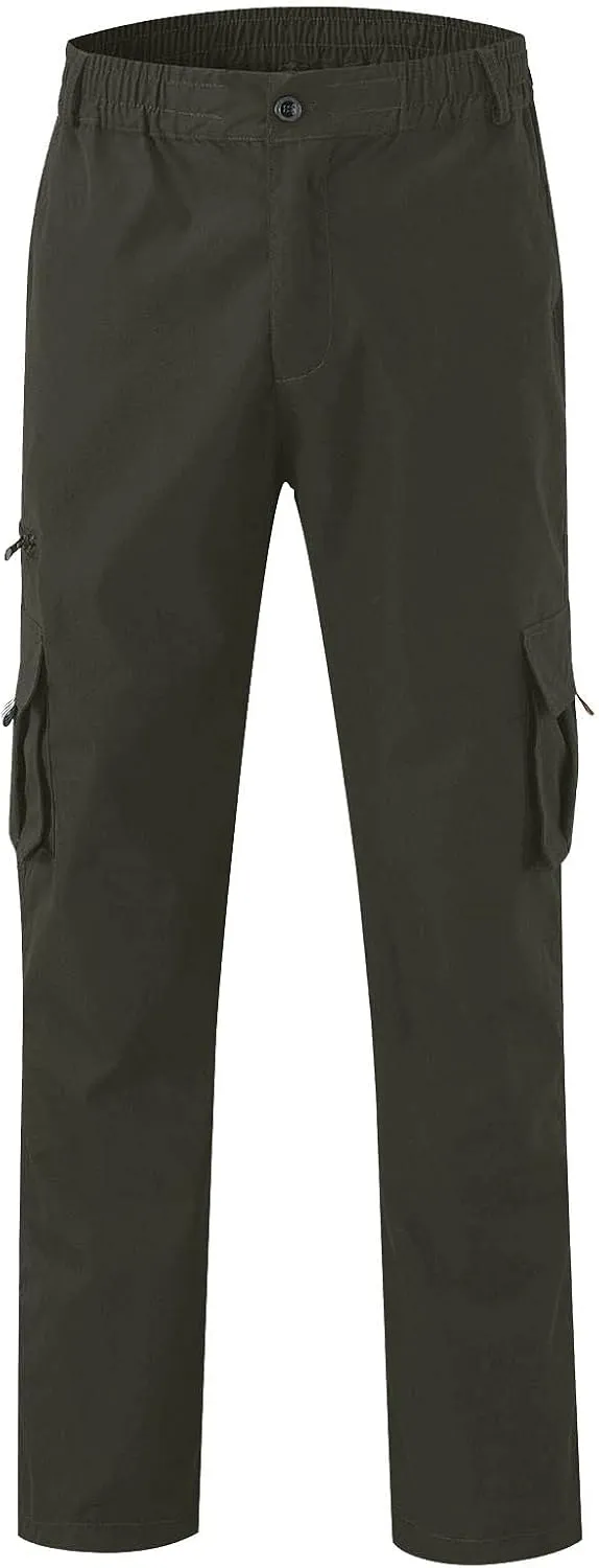 GOFULY Mens Khaki Pants Casual with Pockets Fashion Hiking Pants Stretch Sweatpants Travel Baggy Pants Straight Fit