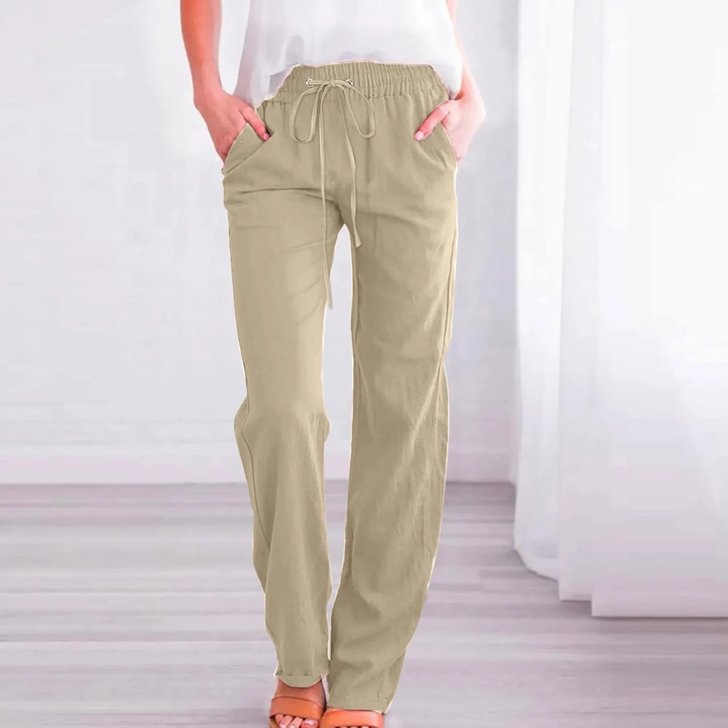 High Waisted Work Pants for Women Winter Elegantes Work Thermal with Pockets High Waisted Straight Leg