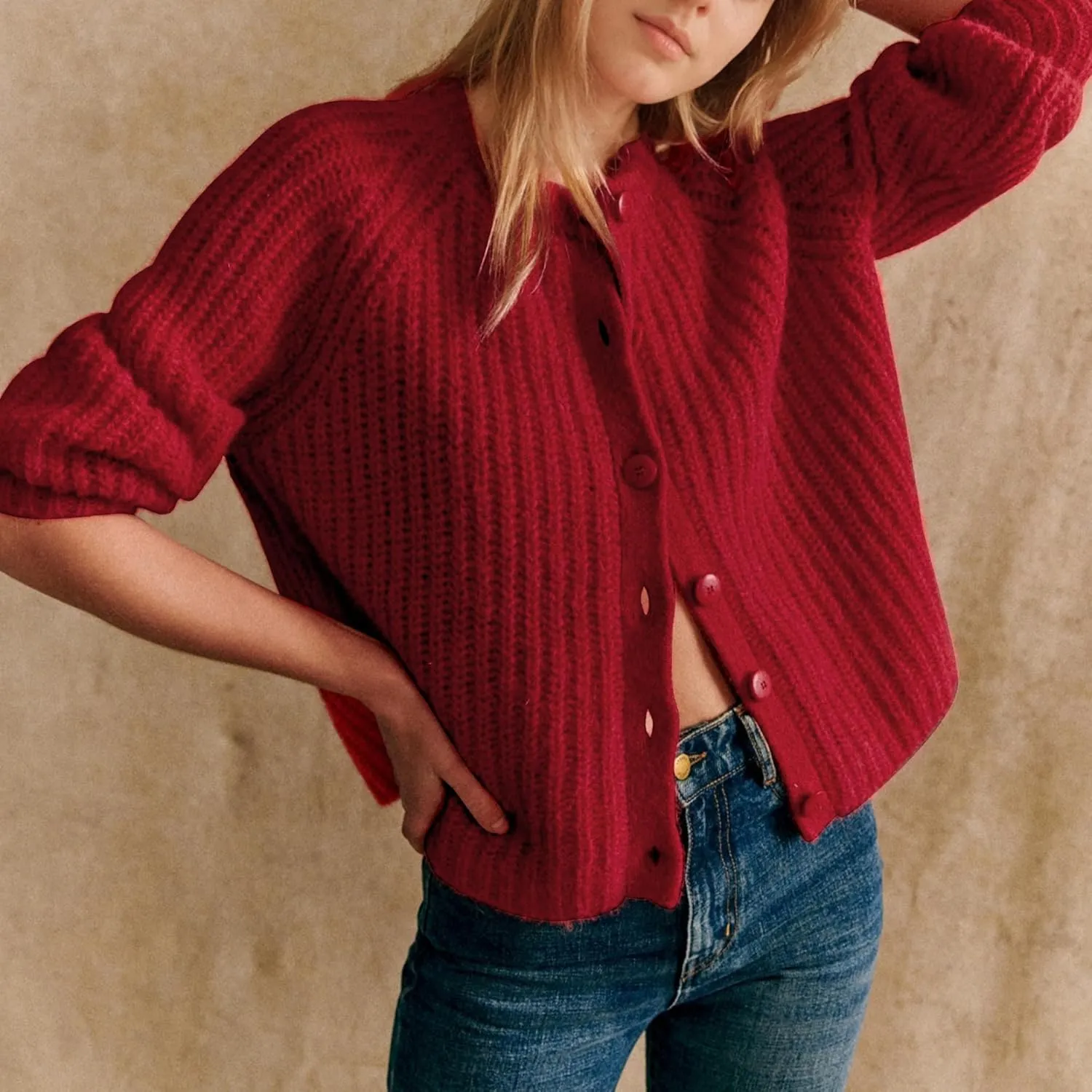 Hixiaohe Cardigan Sweater for Women Long Sleeve Button Y2K Chunky Knit Sweater Fall Casual Open Front Outwear Knitwear Coat