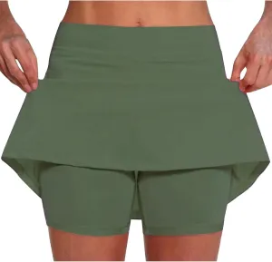 hlysgo Women Tennis Skirt Summer High Waisted Athletic Skorts with Inner Shorts Sport Workout Pleated Pickleball Shorts