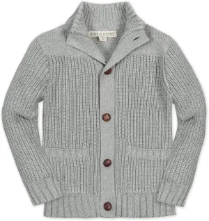 Hope & Henry Boys' Shawl Collar Sweater Cardigan