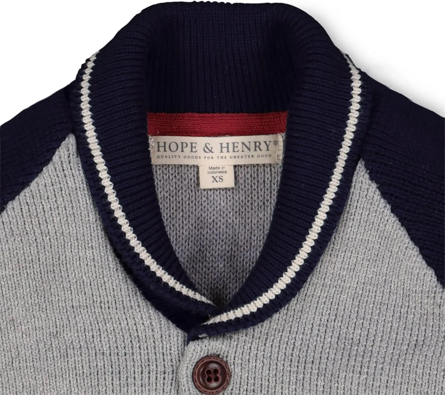Hope & Henry Boys' Shawl Collar Sweater Cardigan