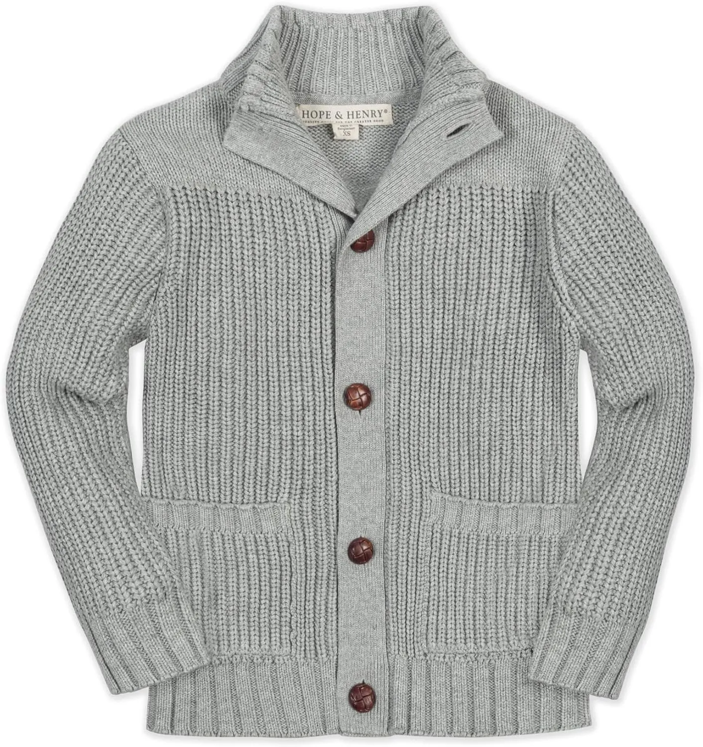 Hope & Henry Boys' Shawl Collar Sweater Cardigan
