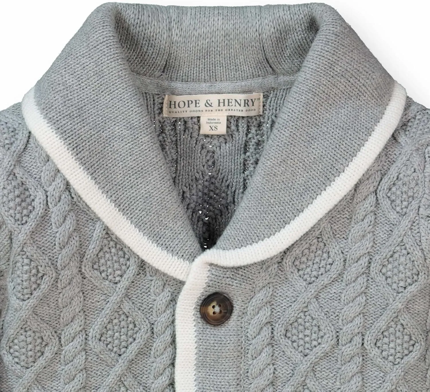 Hope & Henry Boys' Shawl Collar Sweater Cardigan