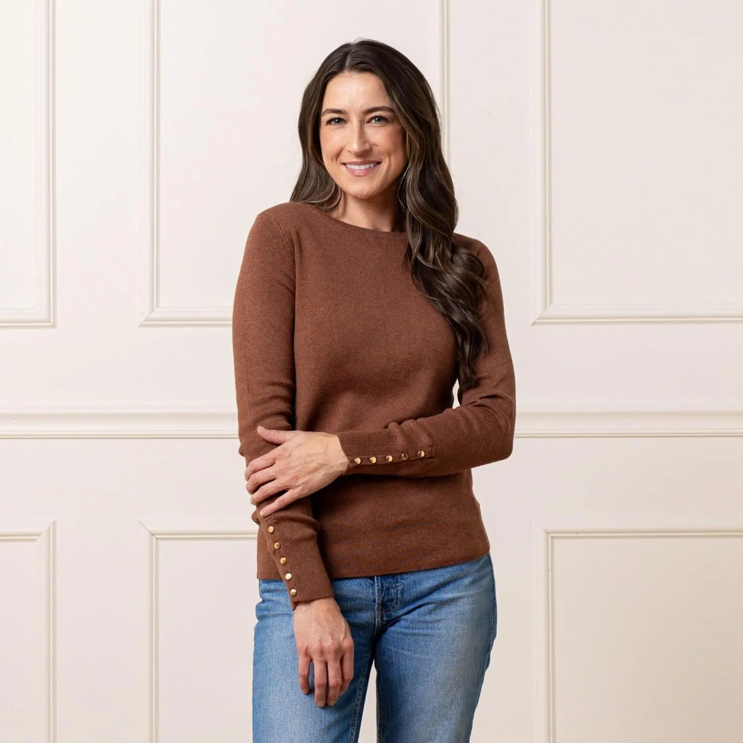 Hope & Henry Women's Classic Long Sleeve Pullover Sweater