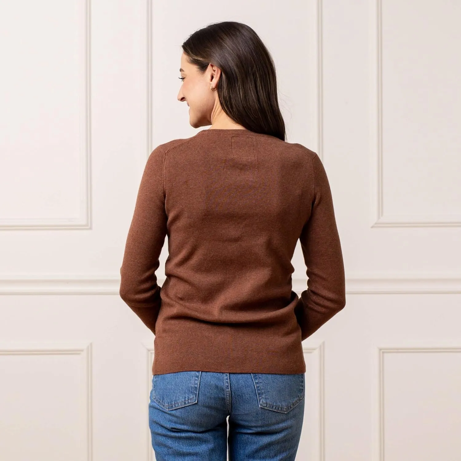 Hope & Henry Women's Classic Long Sleeve Pullover Sweater