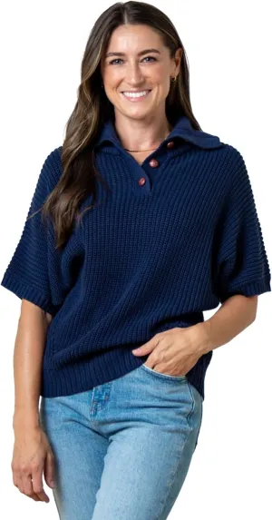 Hope & Henry Women's Short Puff Sleeve Sweater