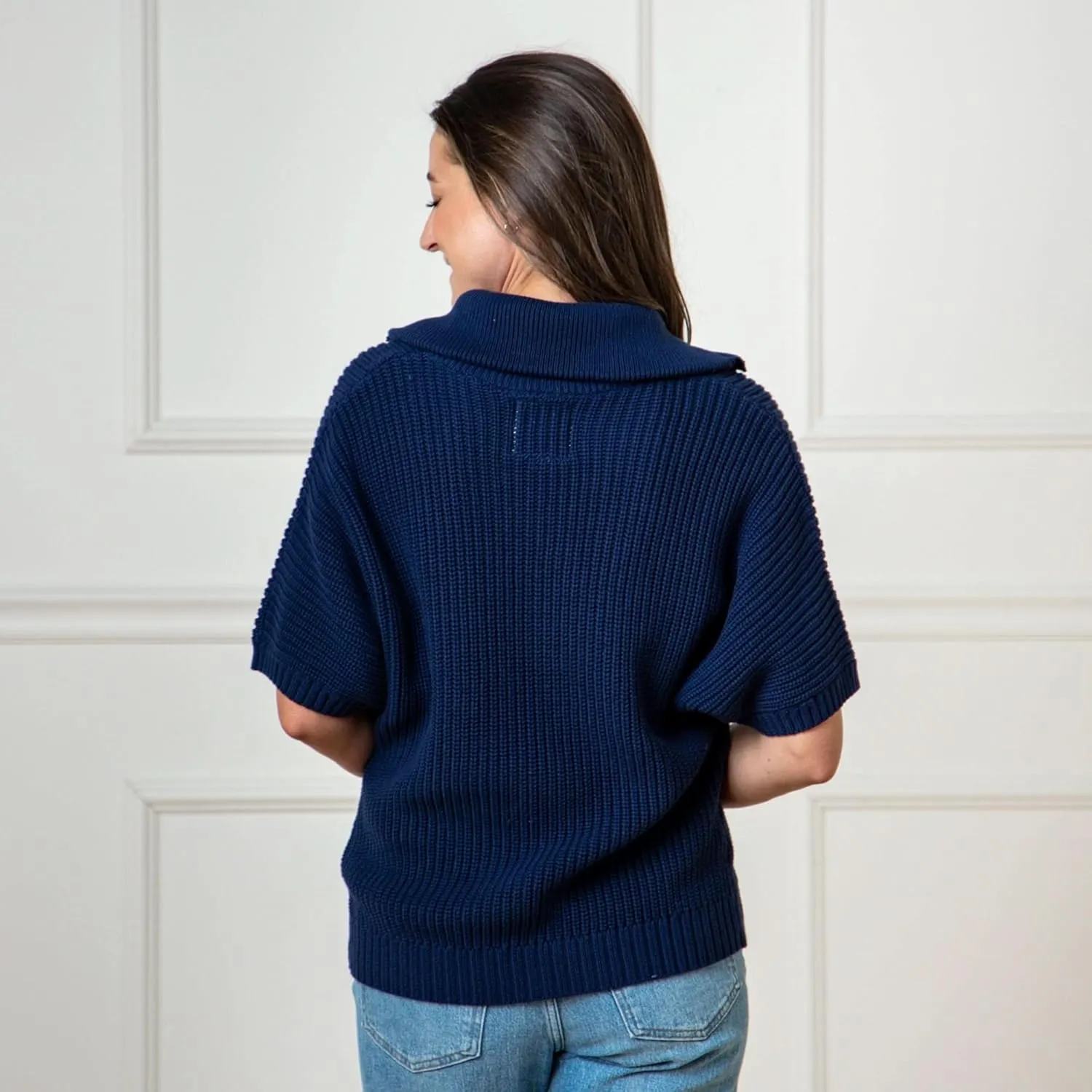 Hope & Henry Women's Short Puff Sleeve Sweater