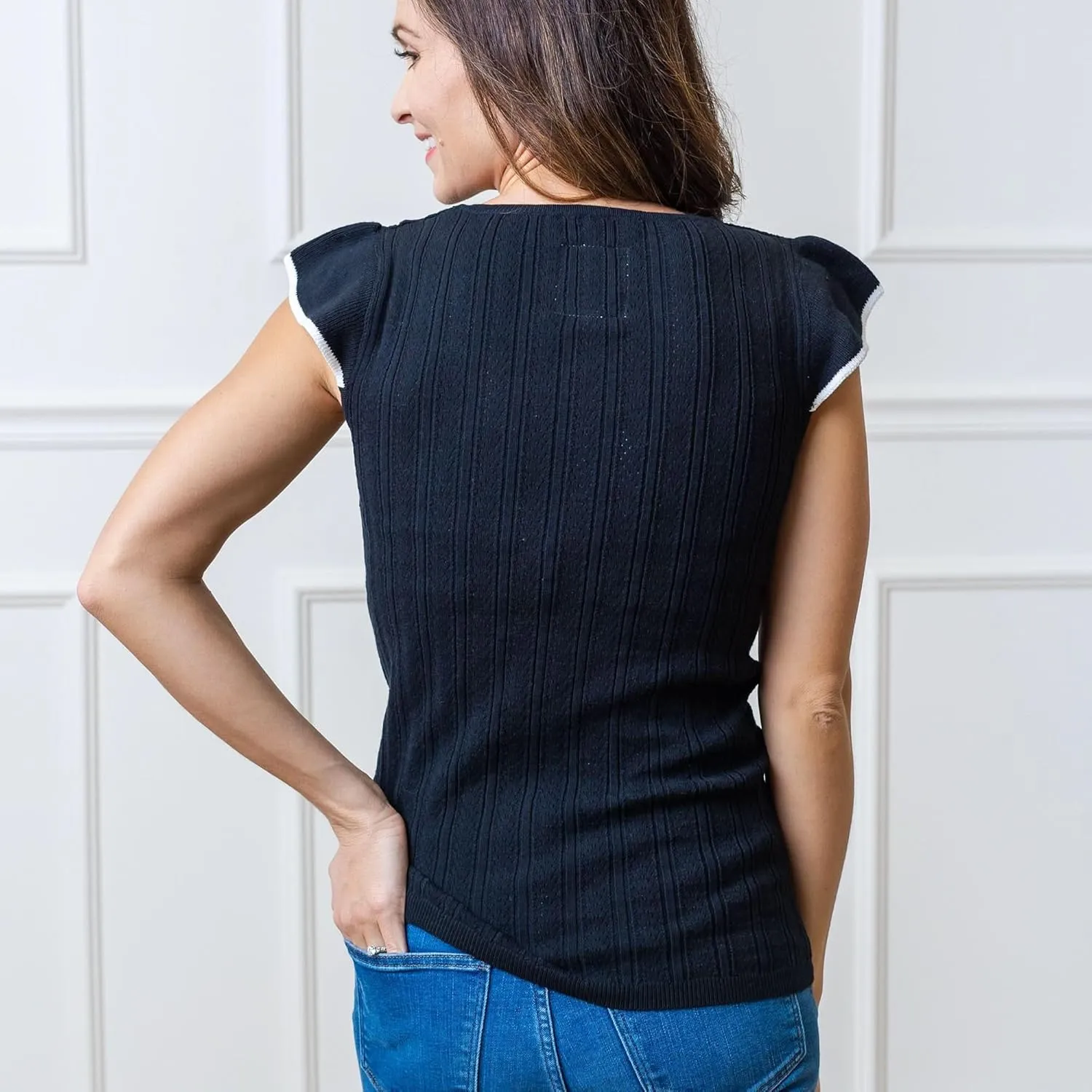 Hope & Henry Women's V-Neck Sweater Tank