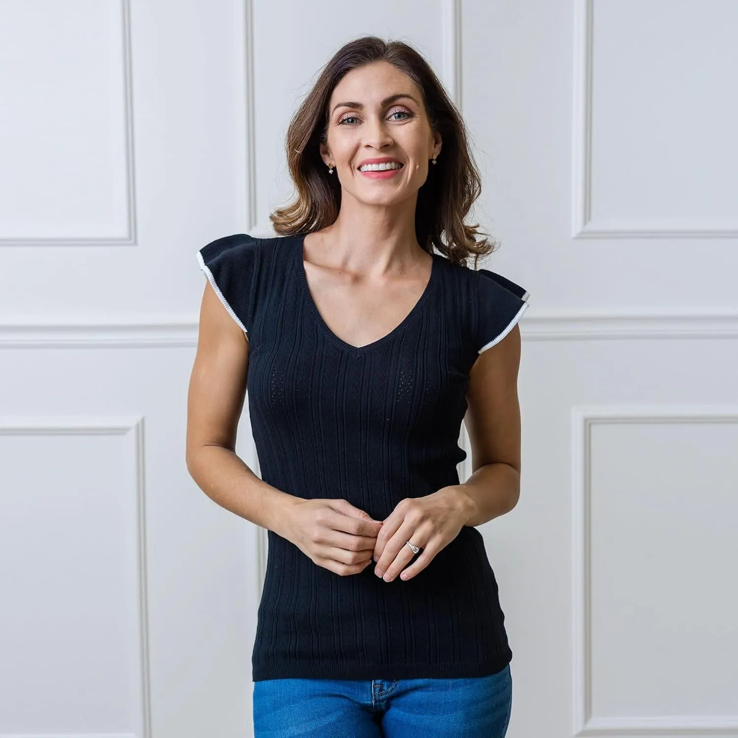 Hope & Henry Women's V-Neck Sweater Tank