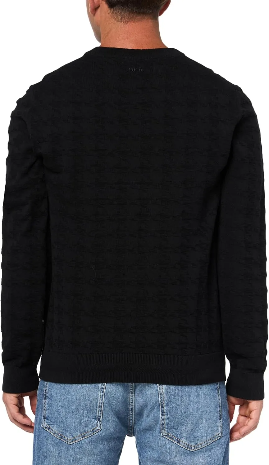 HUGO Men's Pattern Knit Cotton Pullover Sweater
