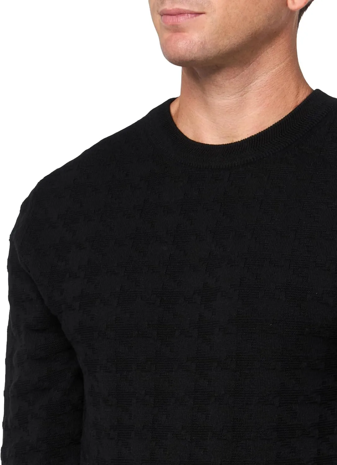 HUGO Men's Pattern Knit Cotton Pullover Sweater