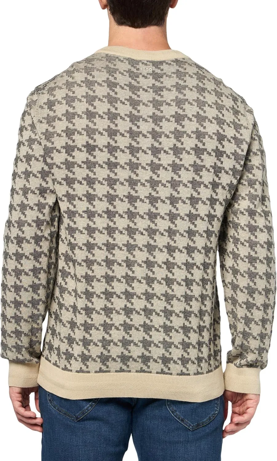 HUGO Men's Pattern Knit Cotton Pullover Sweater