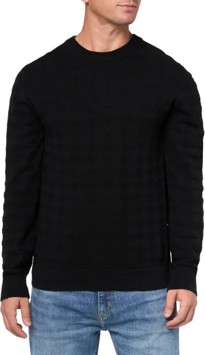 HUGO Men's Pattern Knit Cotton Pullover Sweater
