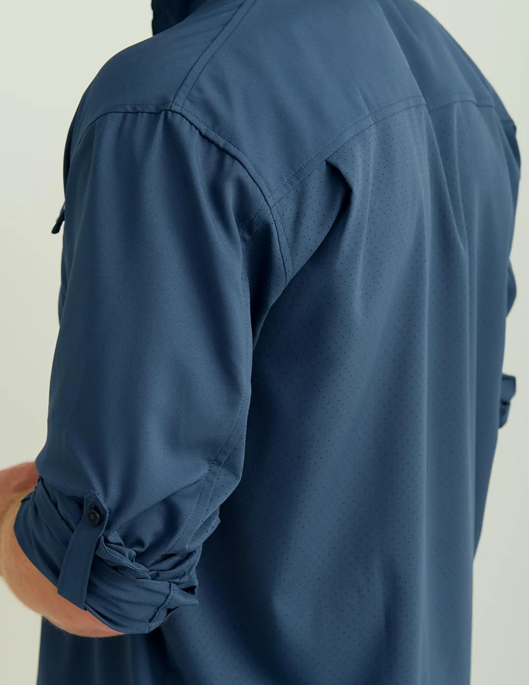 HUK Men's Tide Point Solid Long Sleeve Shirt, Button
