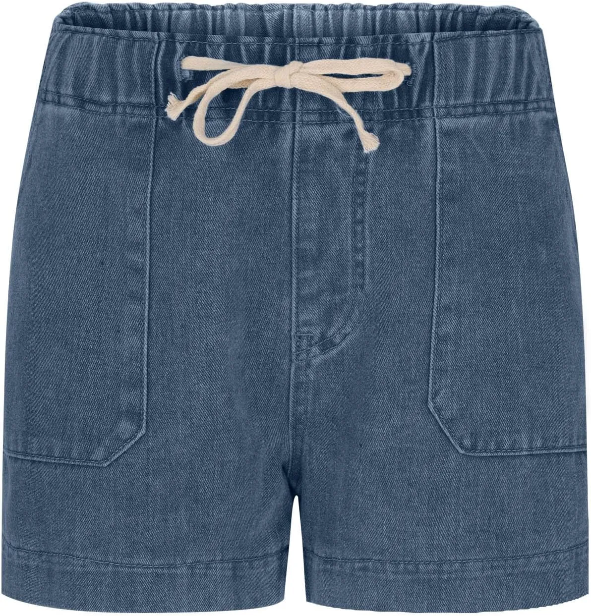 Jean Shorts for Women High Waisted Trendy Patch Pocket Drawstring Casual Summer Stretchy Denim Shorts with Pockets