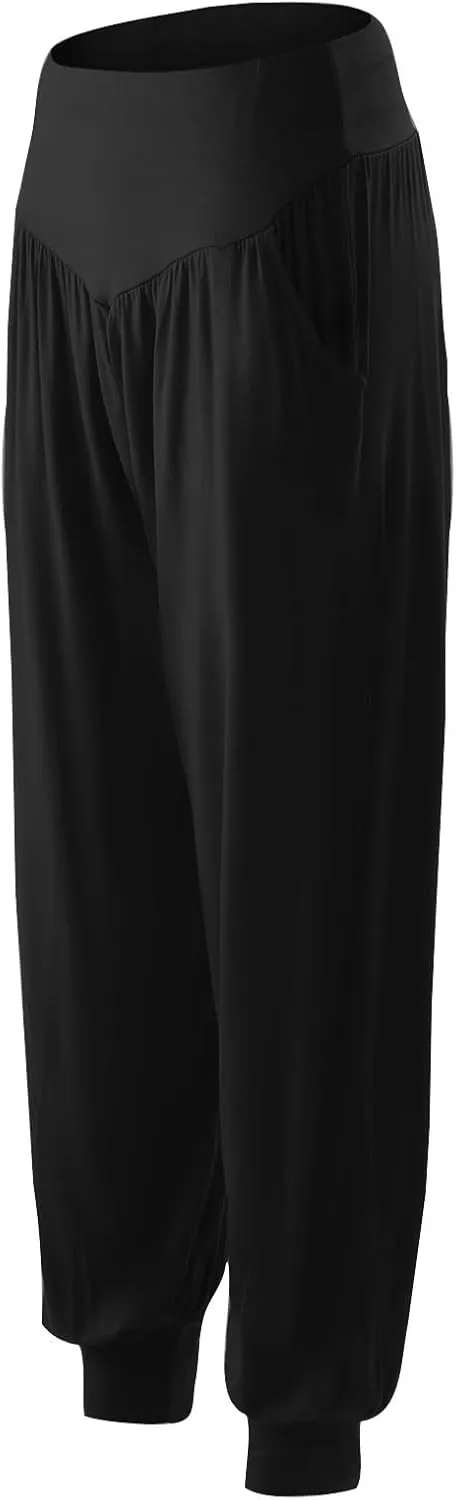 JIEMUXIU Harem Pants Women High Waist Boho Wide Leg Pants Casual Baggy Sweatpants 2024 Summer Trousers Comfy Louge Pants