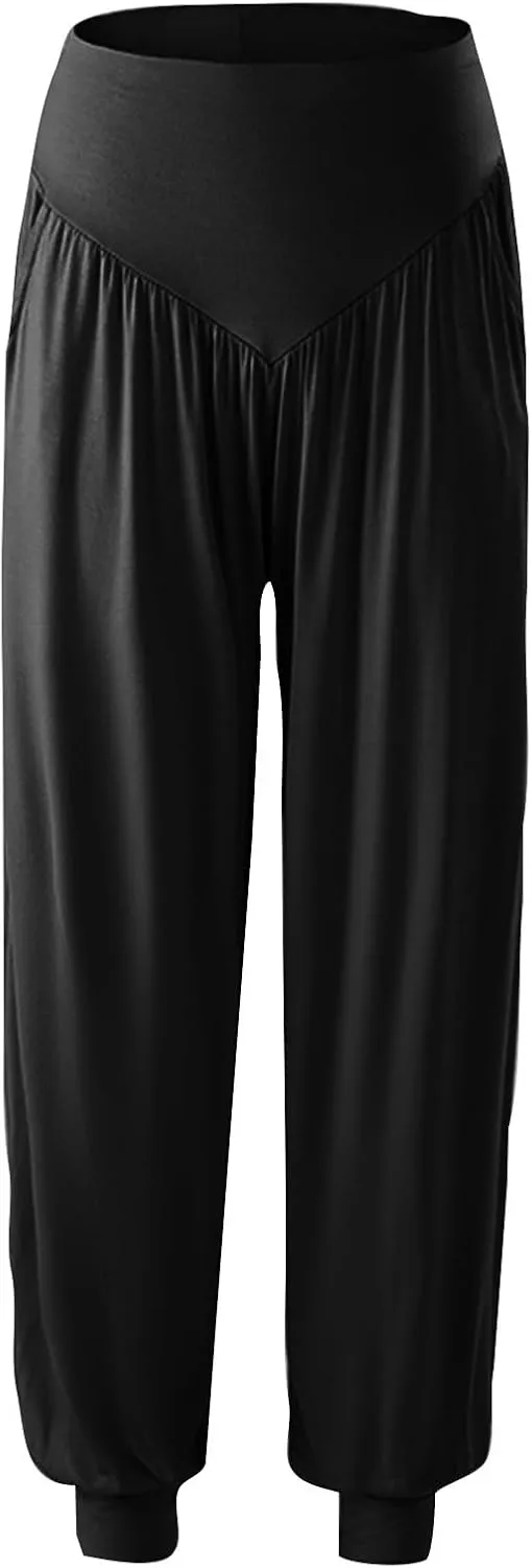 JIEMUXIU Harem Pants Women High Waist Boho Wide Leg Pants Casual Baggy Sweatpants 2024 Summer Trousers Comfy Louge Pants