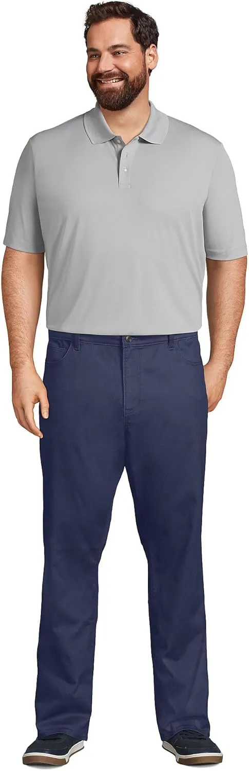 Lands' End Men's Short Sleeve Solid Active Polo Shirt