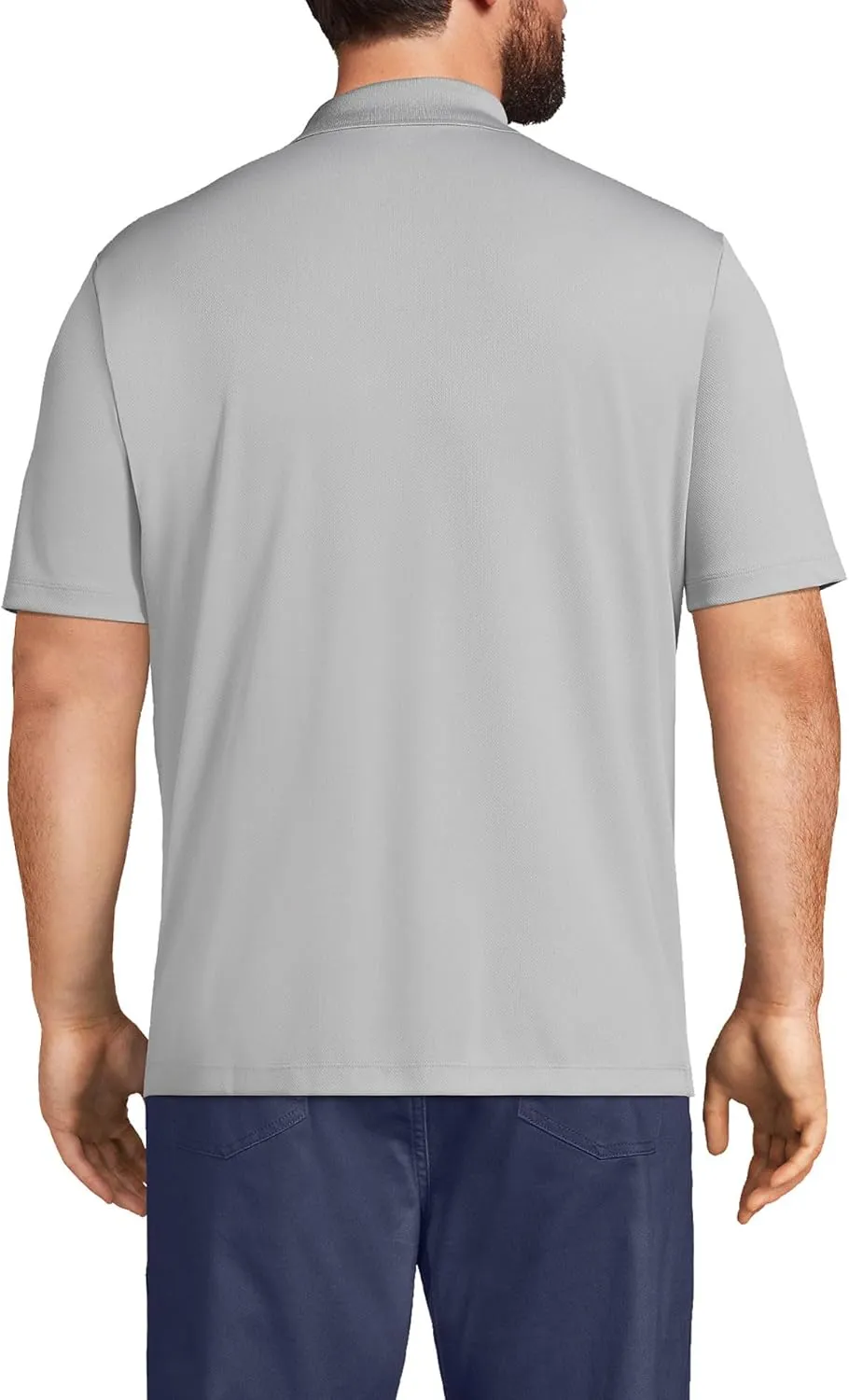 Lands' End Men's Short Sleeve Solid Active Polo Shirt