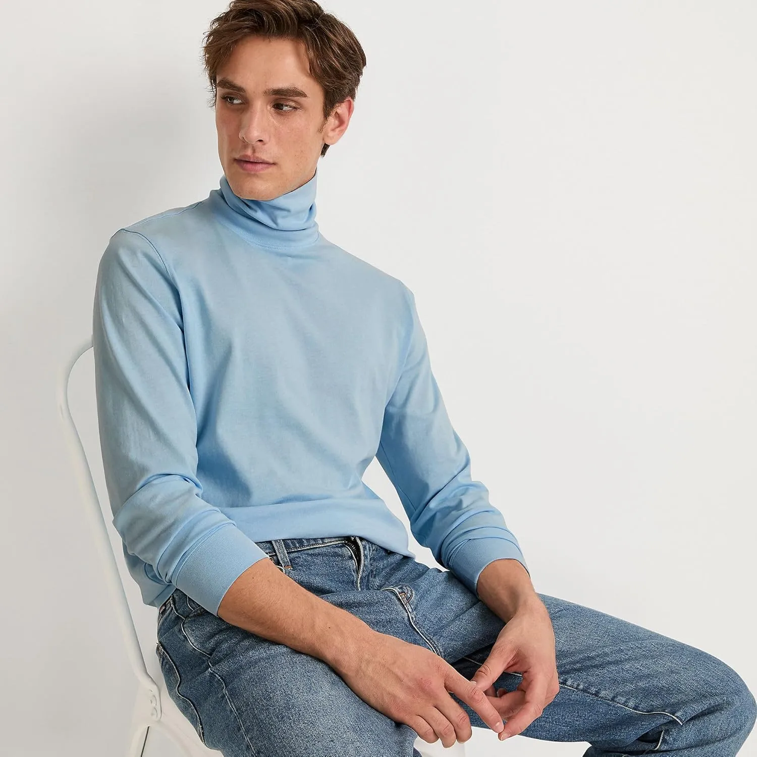 Lands' End Men's Super-T Cotton-Blend Turtleneck Shirt