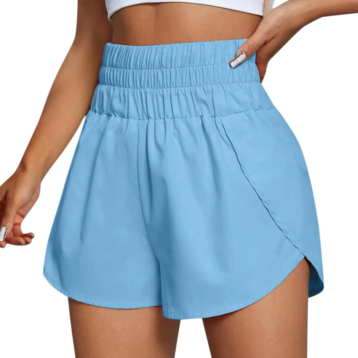 LCMTWX Women's Shorts Womens Pants Solid Pocket Waist Loose Pants Women's Shorts Athletic Shorts for Women Women Womens