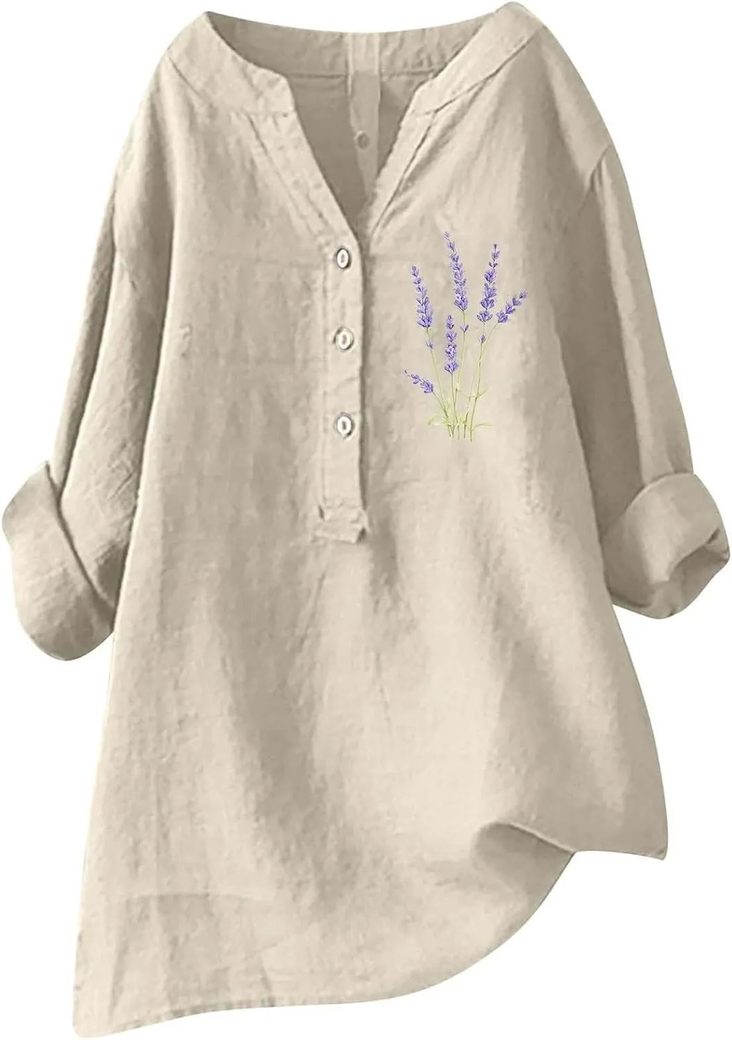 Linen Clothes for Women Linen Clothes for Women Down Blouses Tops Black Button Up Shirt Top Long