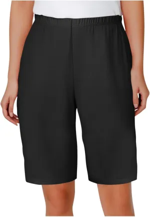 Linen Shorts for Women Casual Summer Shorts Plus Size High Waisted Wide Leg Drawstring Pants with Pockets