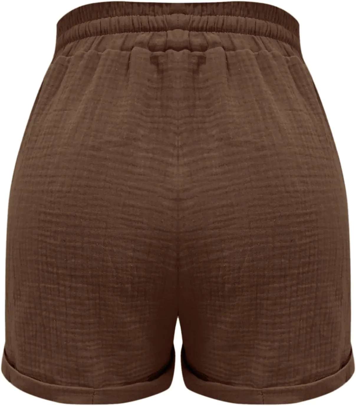 Linen Shorts for Women Plus Size Summer Trendy 2024 Self Tie Waist Casual Shorts Loose Drawstring Beach Shorts with Pockets