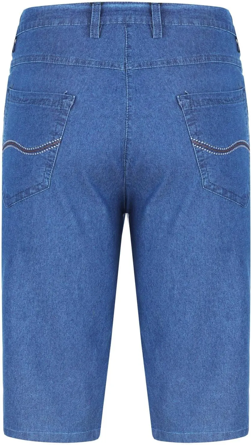 Men Jeans Capri Pants High Waist Fashion Solid Color Plus Size Slim Stretch Straight-Leg Versatile Denim Shorts