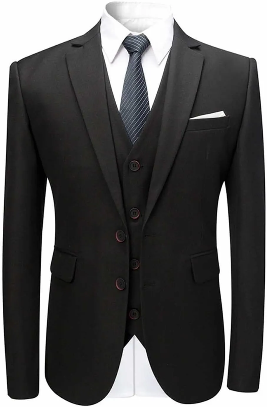 Mens 3 Piece Suit Dress Big and Tall Suit Slim Fit Balzer Jacket & Vest & Pants Set for Wedding Formal Prom Business