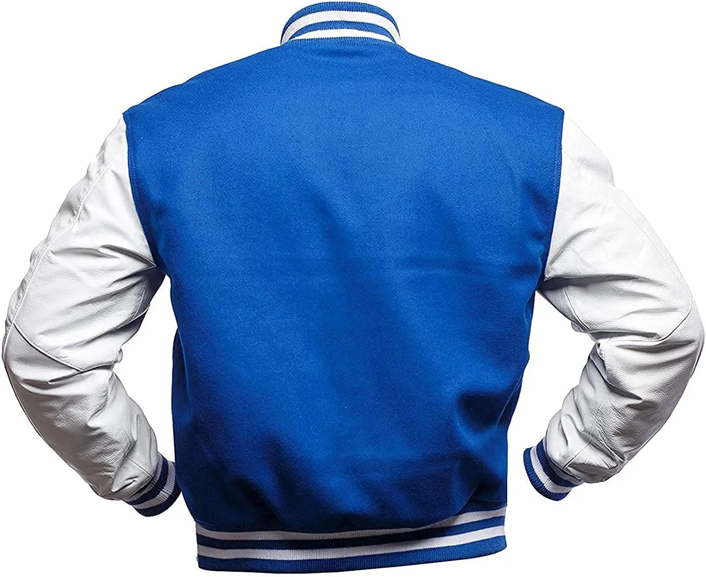 Mens Black Leather Letterman Varsity Collage Baseball Jacket - High School Jacket
