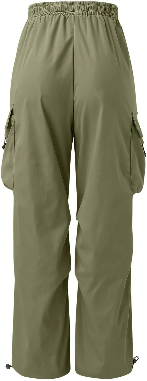 Mens Cargo Pant Elastic Waist Work Pant Multi Pockets Casual Stretchy Outdoor Pants