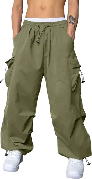 Mens Cargo Pant Elastic Waist Work Pant Multi Pockets Casual Stretchy Outdoor Pants