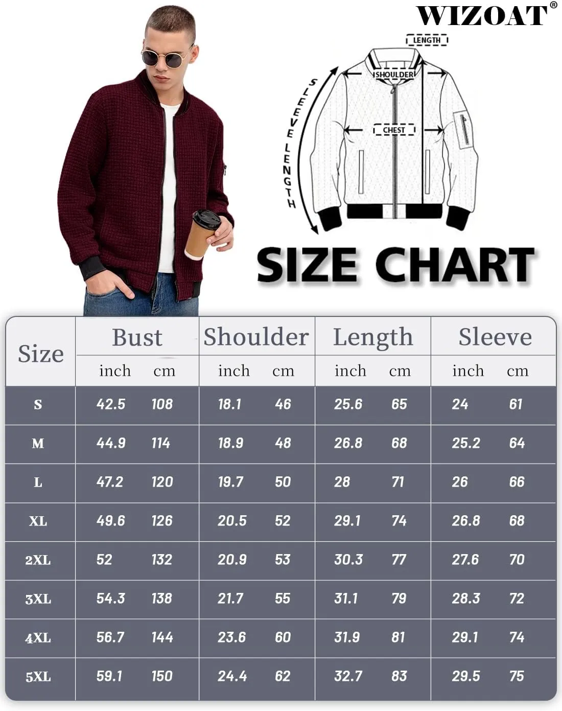Mens Casual Jacket Lightweight Jacket Varsity Coat
