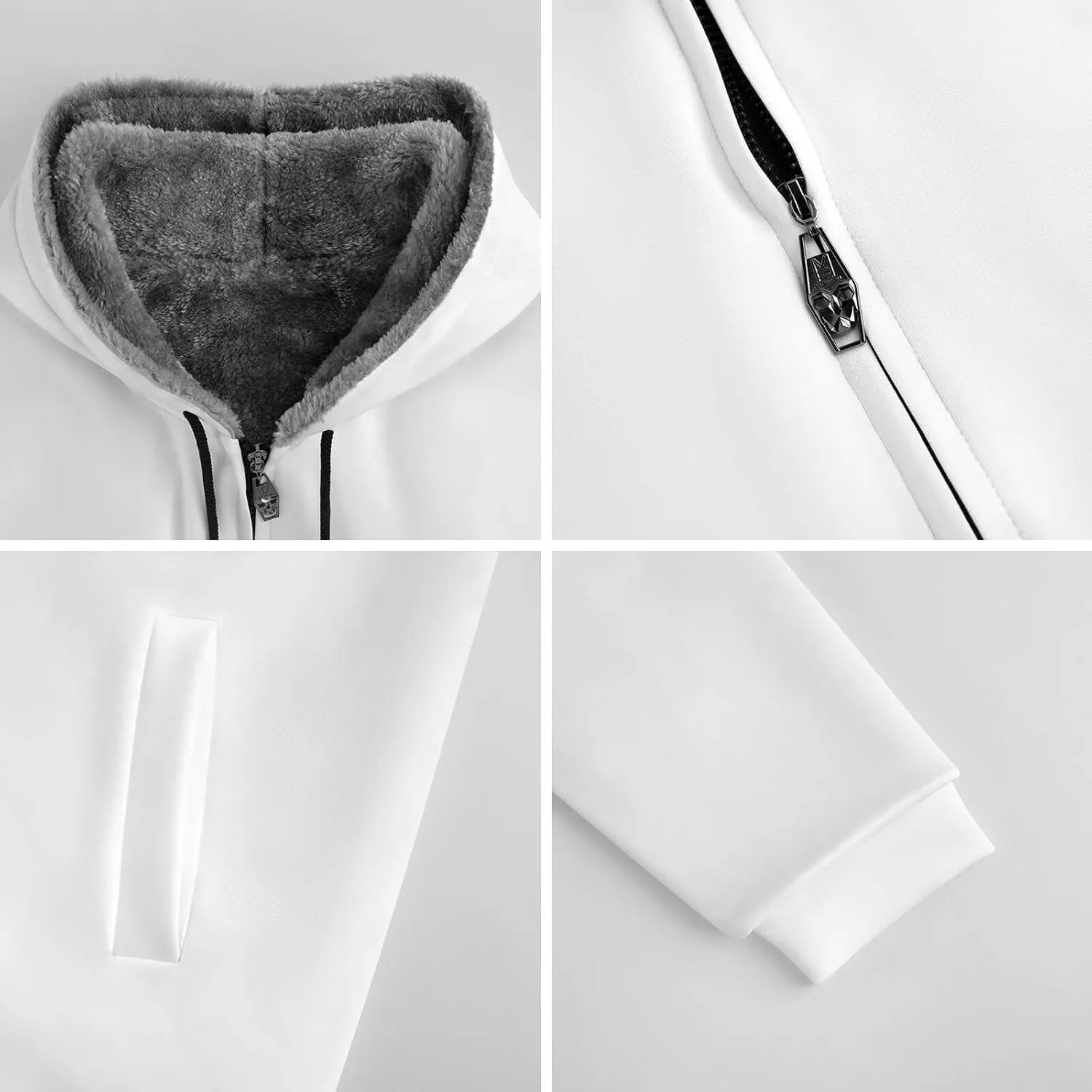 Mens Cotton Padded Fleece Jacket, Winter Full Zip Up Coat, Watercolor Feathers Hooded Warm Lined Sweatshirts, Windp