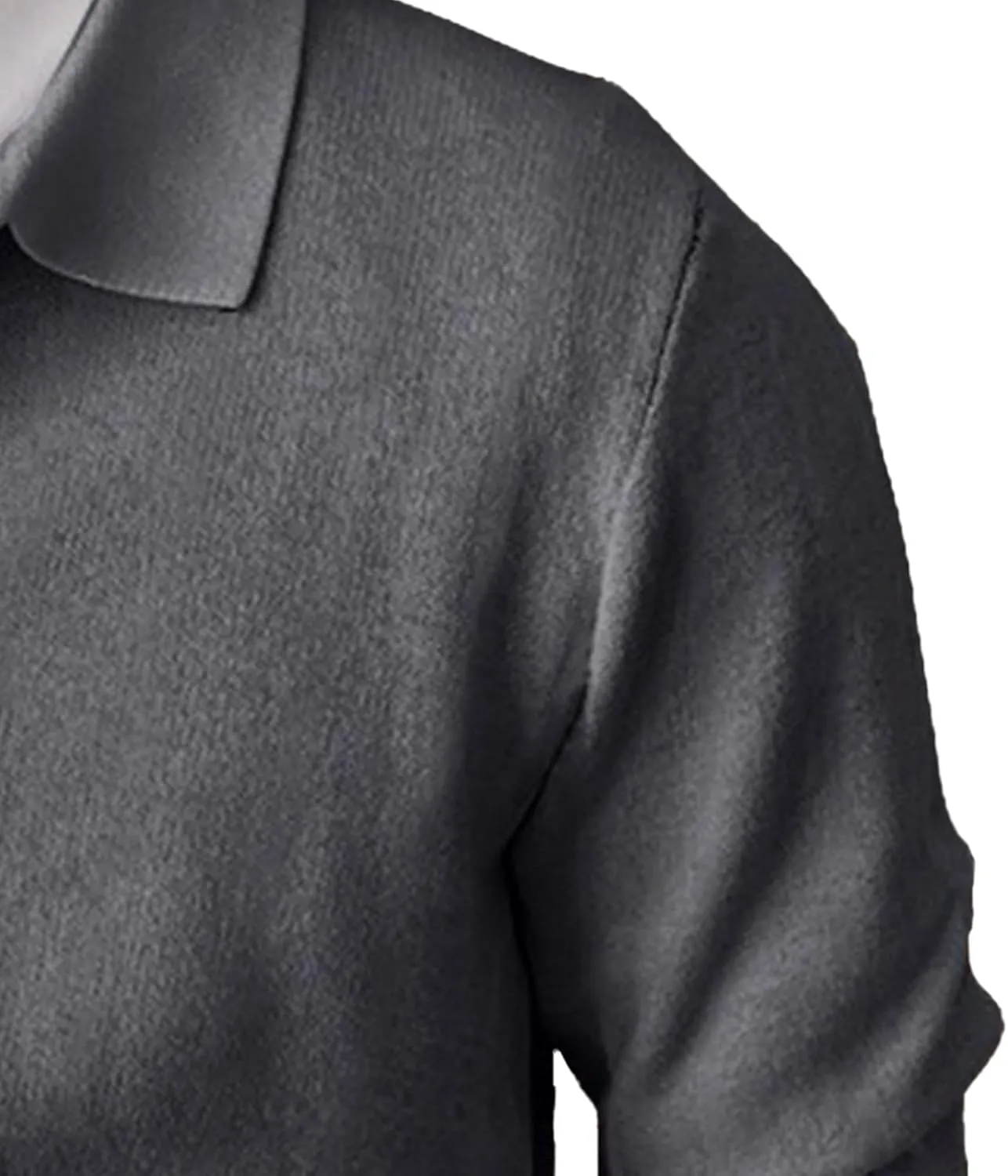 Men's Lapel Cardigan Sweater Knit Polo Long Sleeve Button Cardigans Slim Fit Casual Ribbed Knitted Jacket