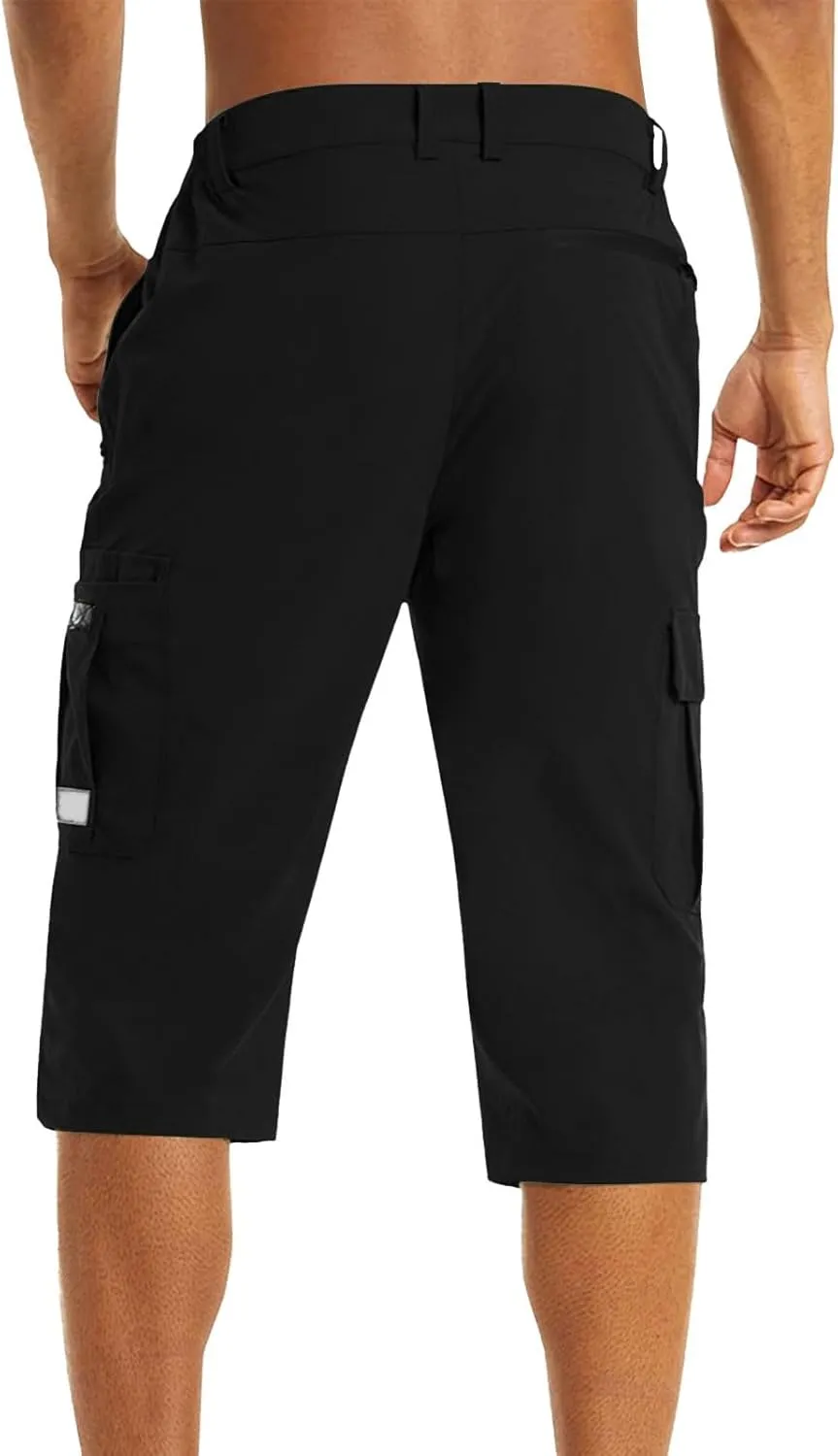 Mens Outdoor Thin Work Climbing Capris Quick Dry Lightweight 3/4 Hiking Walking Shorts Shorts ith Multi Pockets 2024 Fashion