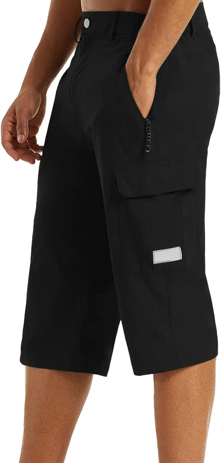 Mens Outdoor Thin Work Climbing Capris Quick Dry Lightweight 3/4 Hiking Walking Shorts Shorts ith Multi Pockets 2024 Fashion
