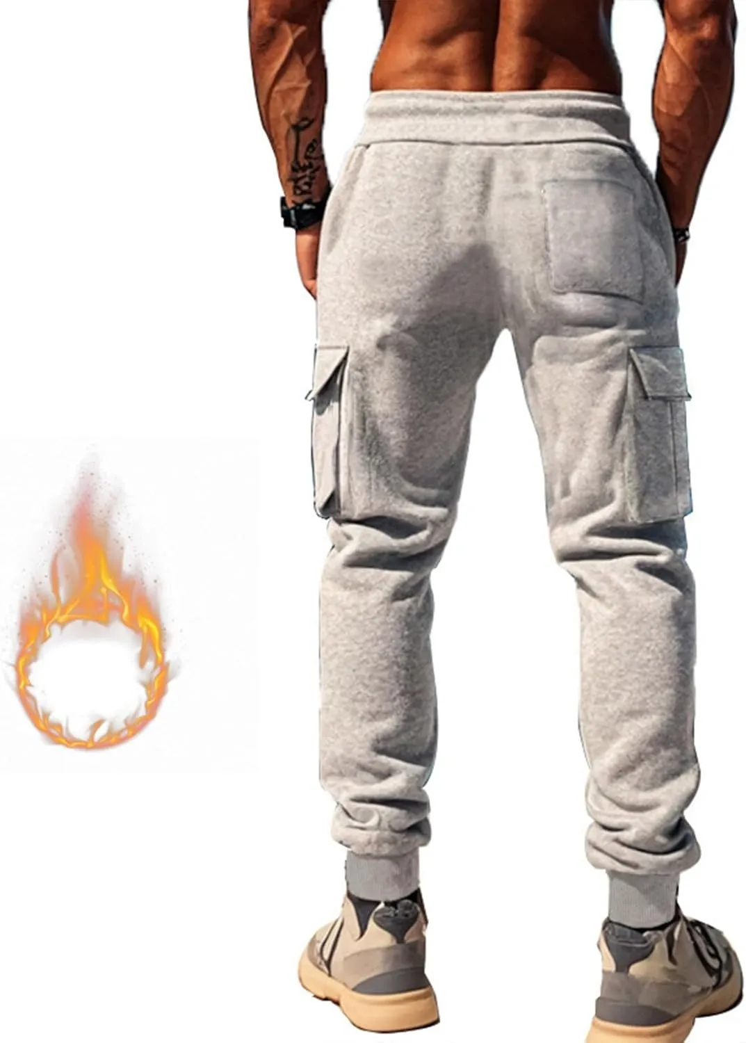 Men's Pants Cargo Work Casual Drawstring Waist Joggers Lightweight Breathable Active Athletic Fishing Hiking Pants