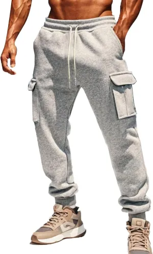 Men's Pants Cargo Work Casual Drawstring Waist Joggers Lightweight Breathable Active Athletic Fishing Hiking Pants